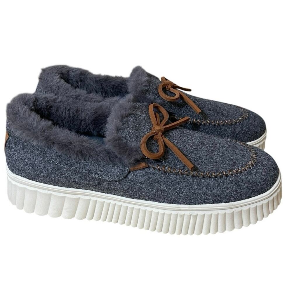 Skechers Women's Cozy Ojai Moccasin Slippers Dark Grey Size 11 NWOB - Picture 2 of 10